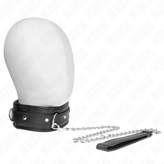 KINK - KETTING MET SPONS IMITATIELEDEREN BAND MODEL 3 VERSTELBAAR 37-54 CM X 3 CM
