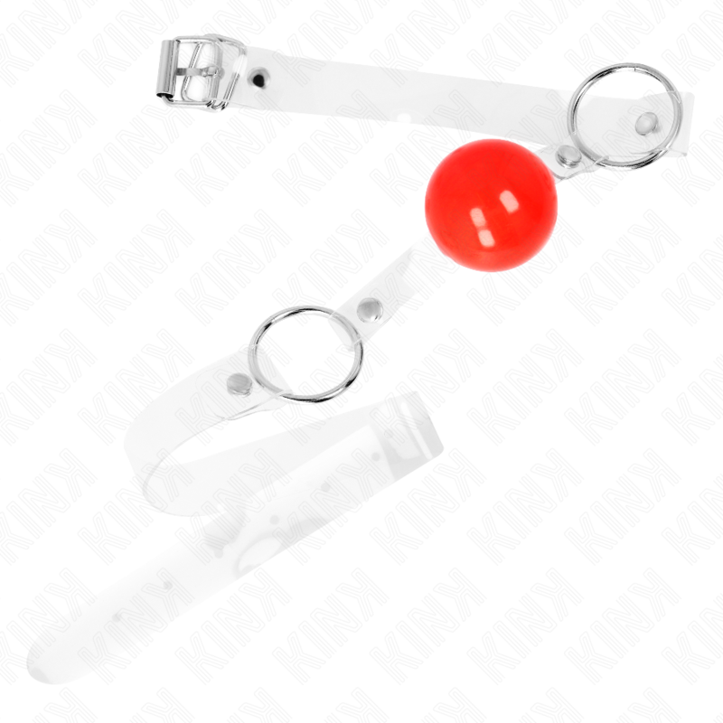 KINK - RODE TRANSPARANTE PVC BAL 4 CM KNEVEL VOOR MOND VERSTELBAAR