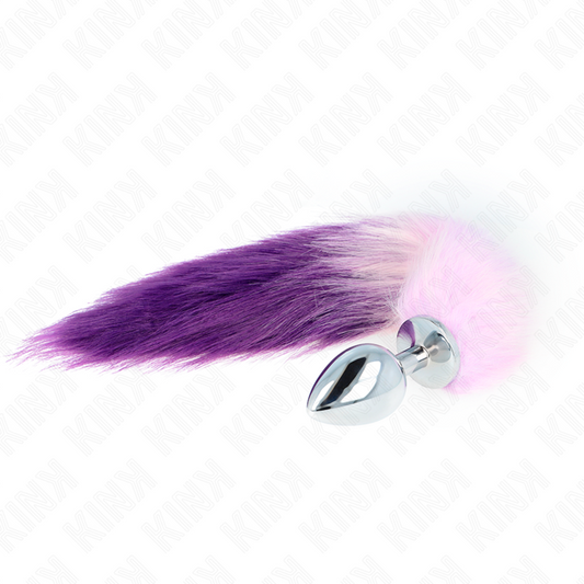 KINK - BUTTPLUG MAAT L 10 X 4 CM MET KUNSTSTOF STAART 40 CM PAARS