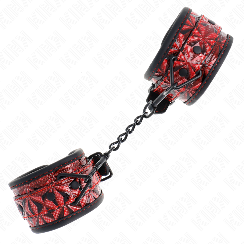 KINK - DIAMANTPATROON POLSBANDEN DONKERROOD VERSTELBAAR 17-26 CM X 5.5 CM