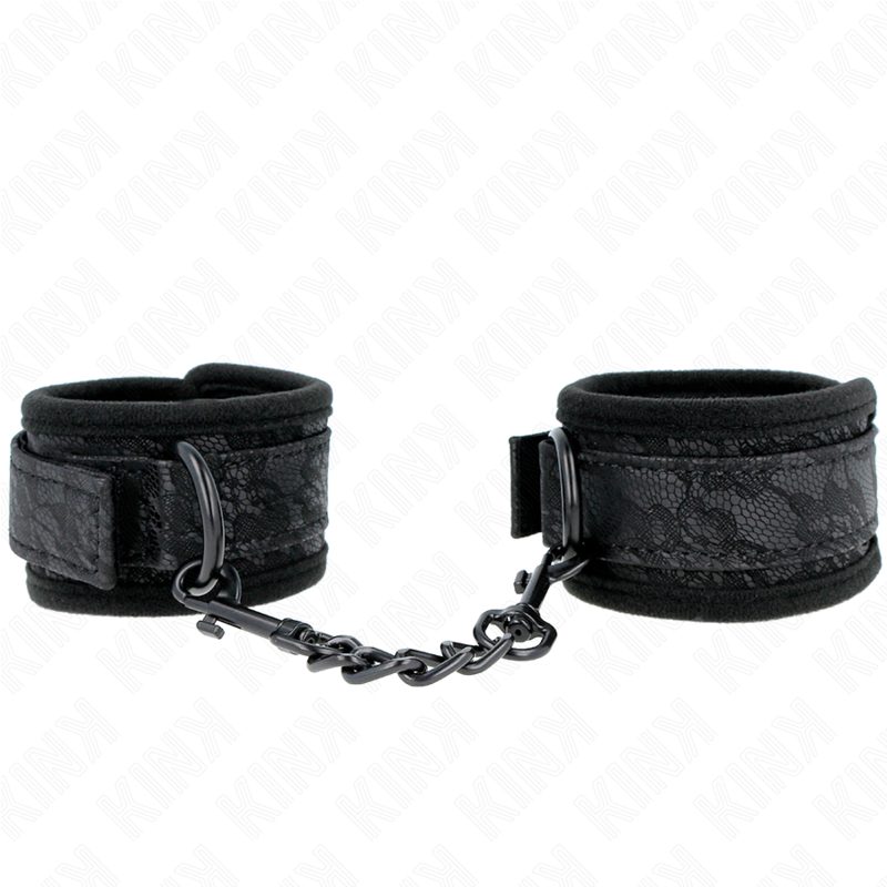 KINK - DONKERE KANTEN POLSBANDEN NEOPREEN VERSTELBAAR ZWART 20-29 CM X 5 CM