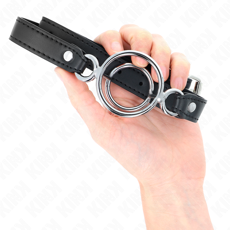 KINK – SPREIDRING MET MEERDERE O-RINGEN 5 CM ZWART 63 X 2,5 CM