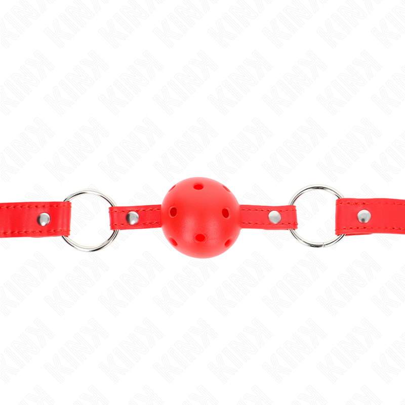 KINK - ADEMENDE BALBEKNELLER 4 CM MET DUBBELE NIET MODEL 1 ROOD 62,5 x 2,5 CM VERSTELBAAR 42-58 CM