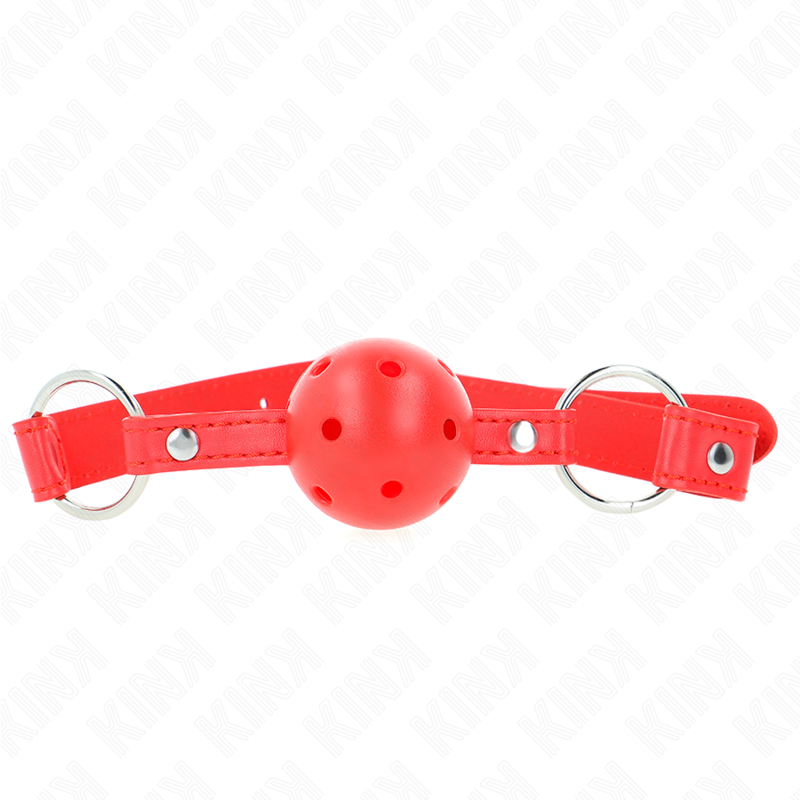 KINK - ADEMENDE BALBEKNELLER 4 CM MET DUBBELE NIET MODEL 1 ROOD 62,5 x 2,5 CM VERSTELBAAR 42-58 CM