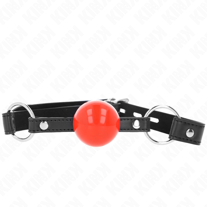KINK - BAL 4 CM GAG MET SLOT RODE BAL ZWARTE BAND 60 x 2 CM
