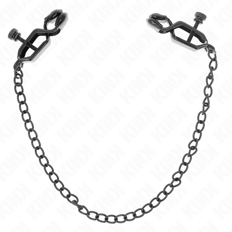 KINK - VLAKKE KETTING NIPPELKLEMMEN ZWART 30 CM