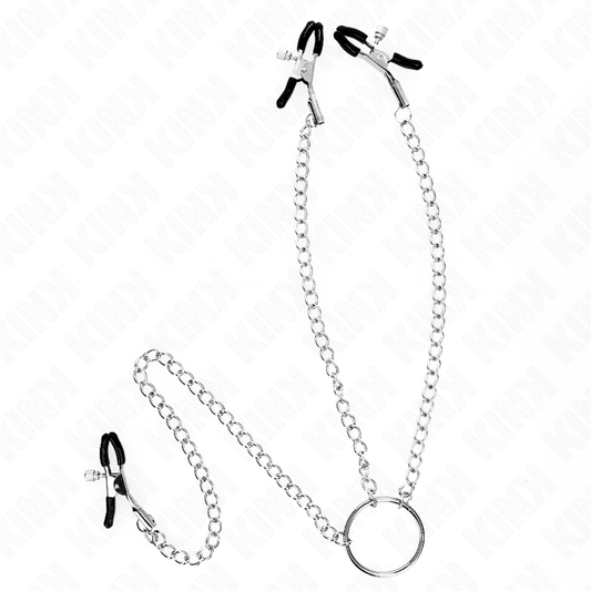 KINK - DRIEVOUDIGE TEPEL- EN KLITKLEMMEN MET KETTING MODEL 0