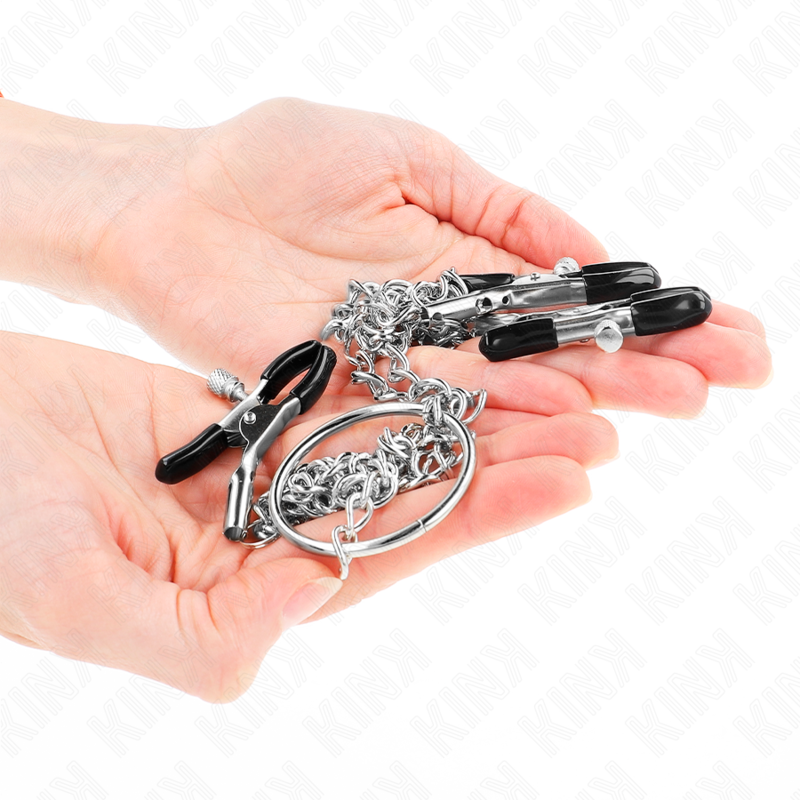 KINK - DRIEVOUDIGE TEPEL- EN KLITKLEMMEN MET KETTING MODEL 0