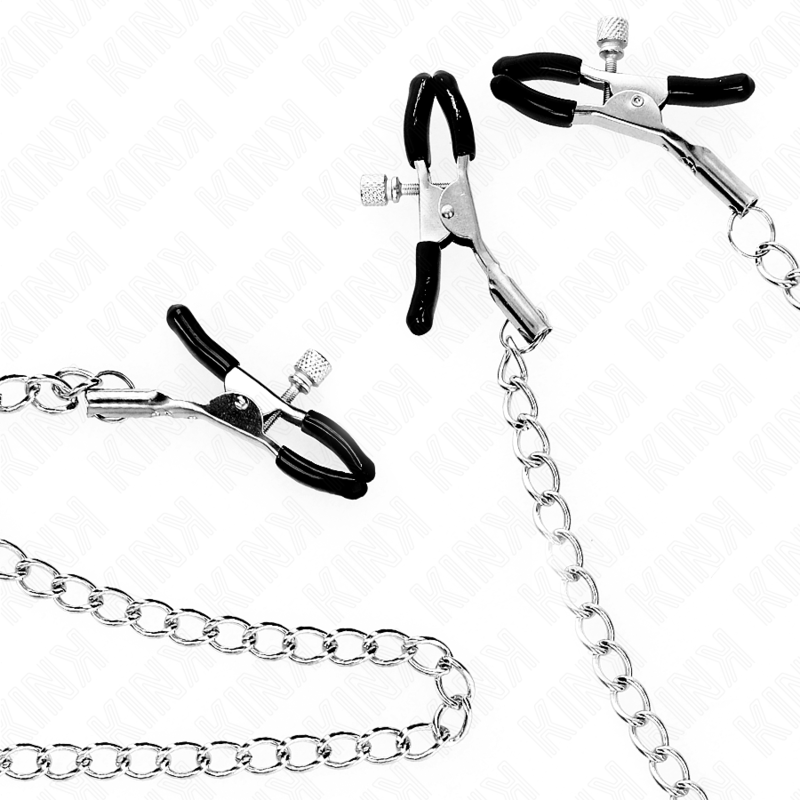 KINK - DRIEVOUDIGE TEPEL- EN KLITKLEMMEN MET KETTING MODEL 0