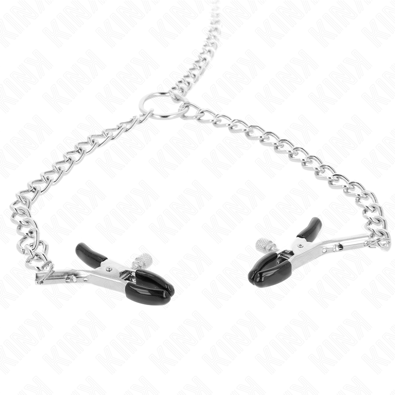 KINK - 4 TEPELKLEMMEN MET KETTING 32 CM MET KLEINE KETTINGEN 14 CM