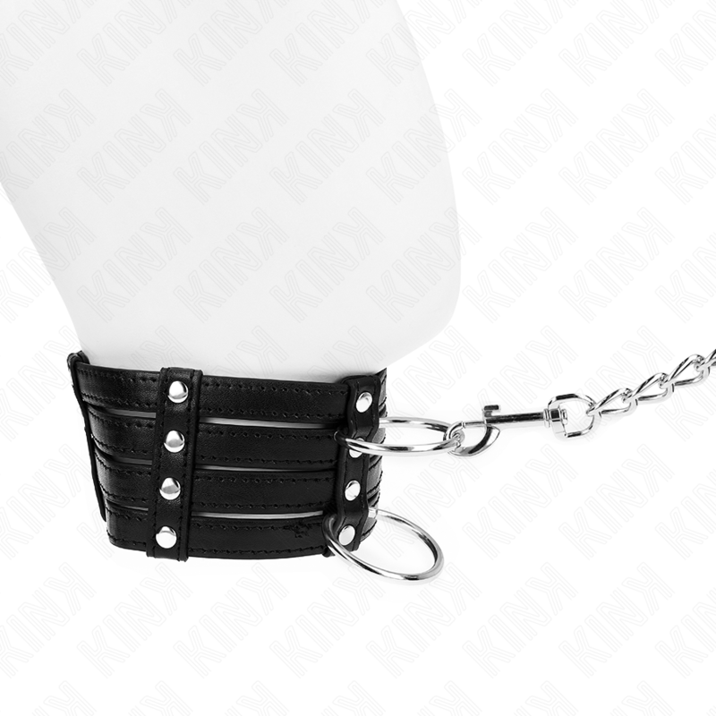 KINK - HALSBAND MET RIEM 65 CM SUB STIJL VERSTELBAAR 35-51 CM X 7 CM