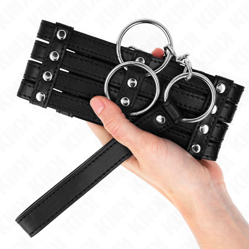 KINK - HALSBAND MET RIEM 65 CM SUB STIJL VERSTELBAAR 35-51 CM X 7 CM