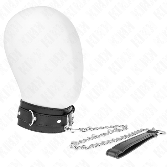 KINK – HALSBAND MET RIEM 65 CM MET BAND ZWART 54 X 4,5 CM