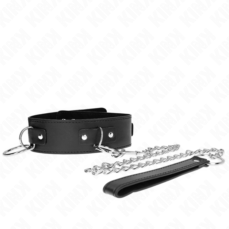 KINK - HALSBAND MET RIEM 65 CM 3 RING MODEL 2 VERSTELBAAR 36-43 CM X 5 CM