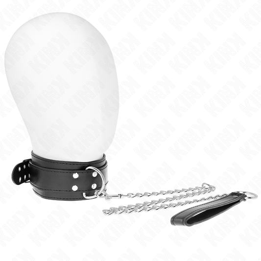KINK - KETTING MET BAND 65 CM ZILVEREN GESPSLUITINGEN VERSTELBAAR 33-46 CM X 5.5 CM