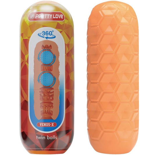 PRETTY LOVE - TWIN BALLS MANNELIJKE MASTURBATOR ORANJE