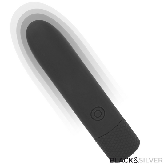 ZWART & ZILVER - GERI USB OPLAADBARE TRILLBULLET 8 TRILLINGEN ZWART 10 X 2,2 CM