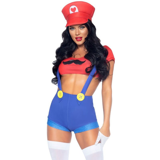 LEG AVENUE - SEXY KOSTUUM MARIO BROS ROOD/BLAUW S