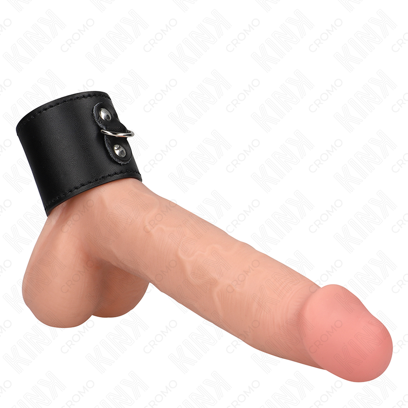 KINK - LEREN PENISRING MET DRUKSLUITING 18 X 5 CM