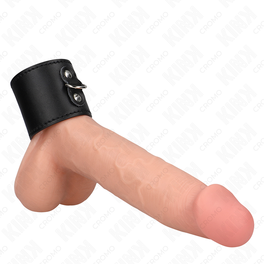 KINK - LEREN PENISRING MET DRUKSLUITING 18 X 5 CM