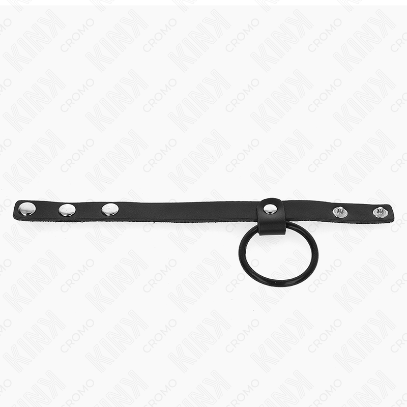 KINK - SILICONEN PENISRING 3,8 CM EN LEREN BALVERDELER 22 X 1,5 CM