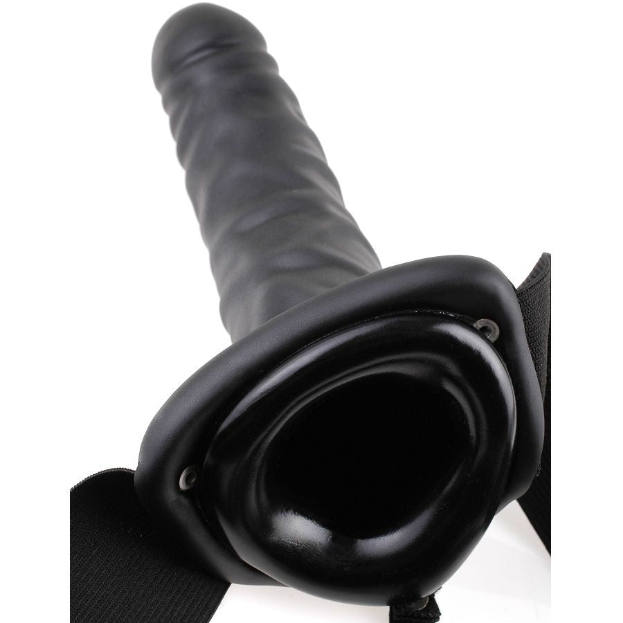 FETISH FANTASY SERIES - 19 CM TRILLENDE HOLLE STRAP-ON ZWART