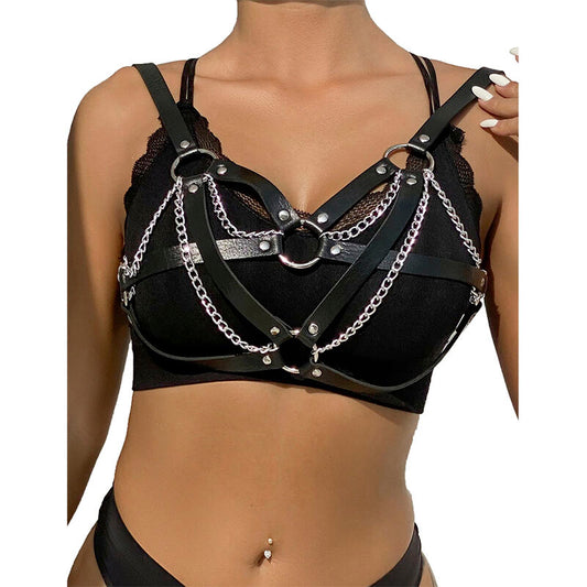 SUBBLIME - 953713 PUNK BONDAGE RIEM METALEN GESP ZWART ONE SIZE