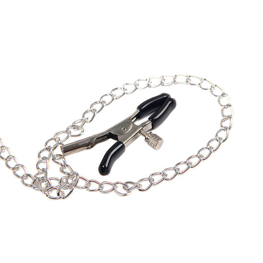 SUBBLIME - 953720 BONDAGE LEREN STRAP BORSTKLEMMEN ZWART ÉÉN MAAT