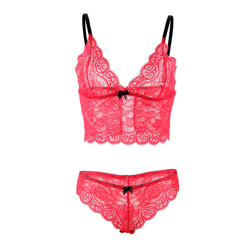 SUBBLIME - 953898 ZIJDEN EN KANTEN NACHTJAPON + SLIPJE ROOD S/M