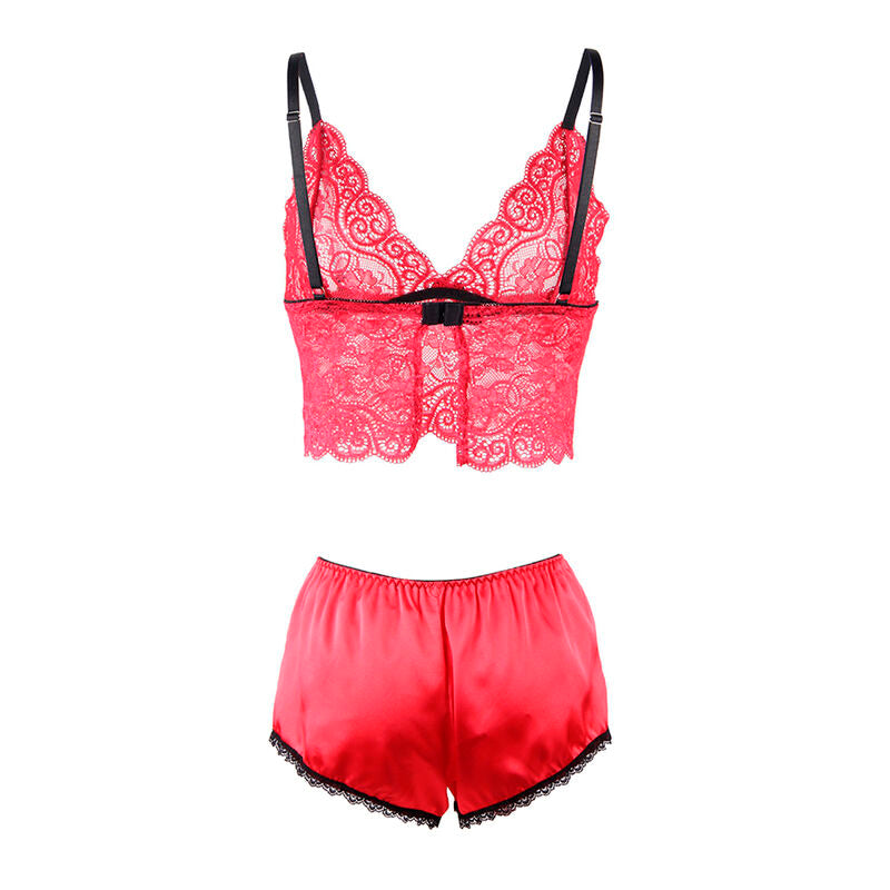 SUBBLIME - 953898 ZIJDEN EN KANTEN NACHTJAPON + SLIPJE ROOD S/M