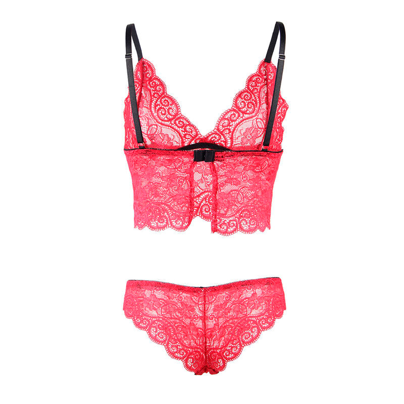 SUBBLIME - 953898 ZIJDEN EN KANTEN NACHTJAPON + SLIPJE ROOD S/M