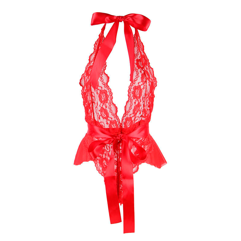 SUBBLIME - 953980 SEXY BODY MET RUFFLES + RIEM ROOD L/XL