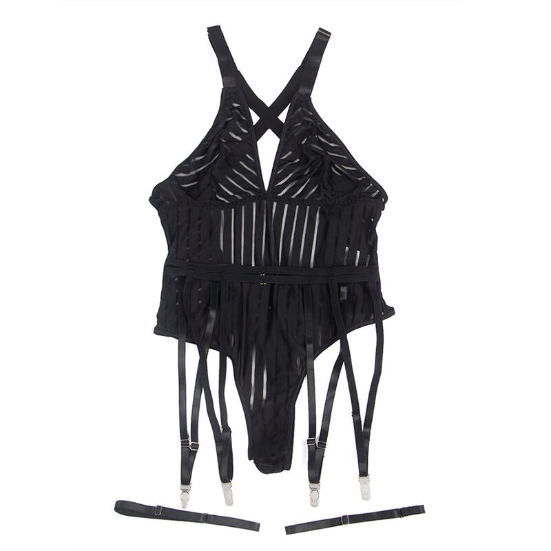 SUBBLIME - 954154 BODY MET JARRETELGORDEL ZWART L/XL