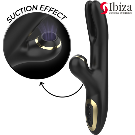 IBIZA - DUBBELE VIBRATOR KLEMMEND ZWART