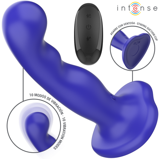 INTENSE - SHORTY VIBRATOR MET ZUIGNAP BLAUW AFSTANDSBEDIENING