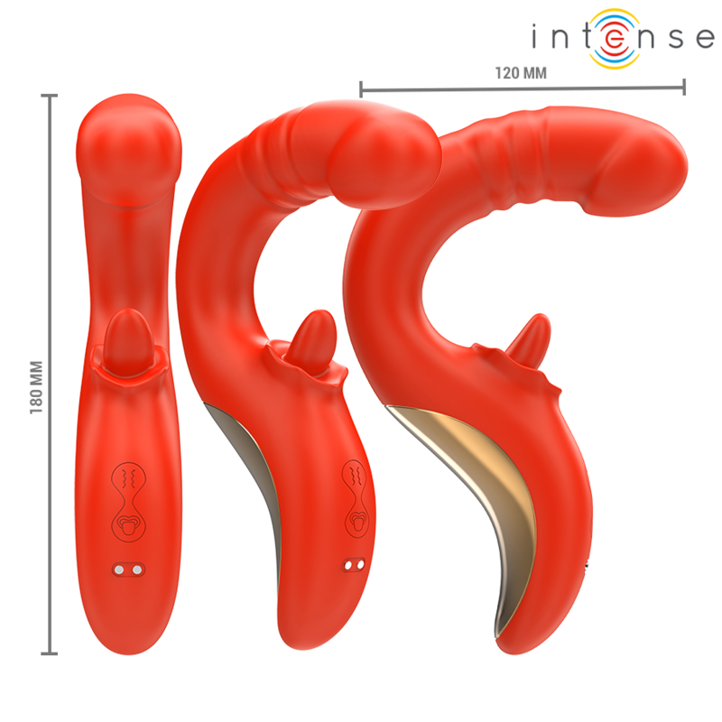 INTENSE - PAULINA VIBRATOR EN STIMULATOR IN U-VORM ROOD