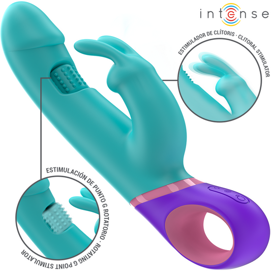 INTENSE - MONICA KONIJN VIBRATOR MET ROTERENDE G-PUNT STIMULATOR BLAUW