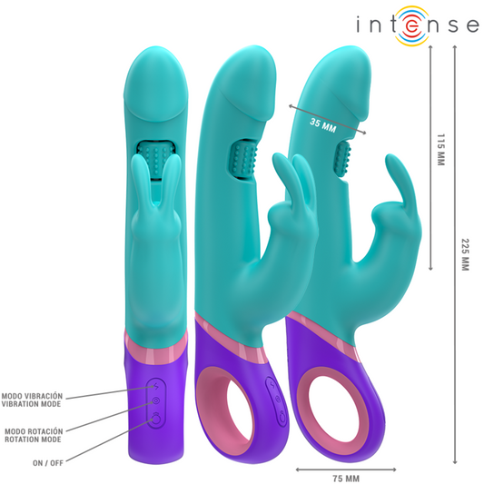 INTENSE - MONICA KONIJN VIBRATOR MET ROTERENDE G-PUNT STIMULATOR BLAUW