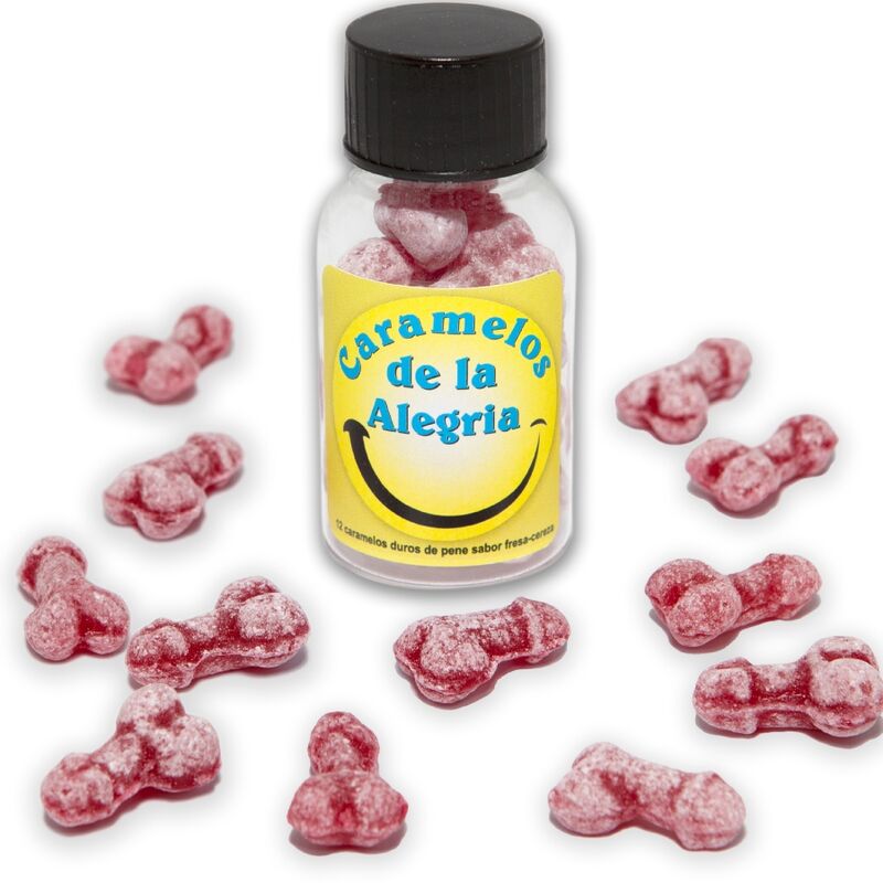 DIABLO PICANTE - 12 PENISVORMIGE PLEZIERSSNOEPJES AARDBEI/KERS