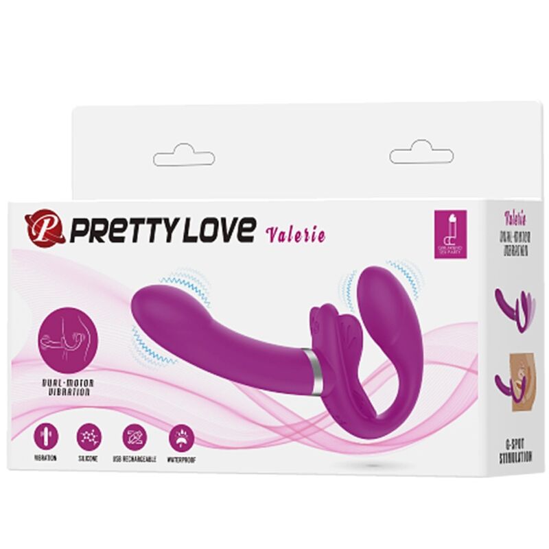PRETTY LOVE - VALERIE DUBBELE STRAP-ON VIBRATOR 12 TRILLINGEN PAARS