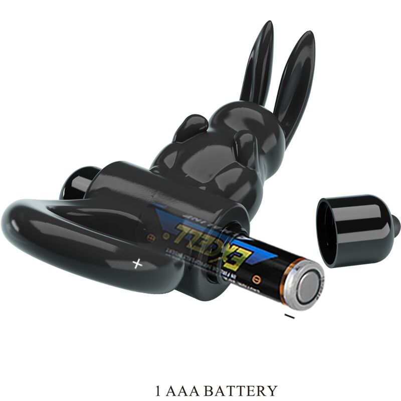 PRETTY LOVE - EXCITING RING RABBIT VIBRATORRING 10 TRILLINGEN ZWART