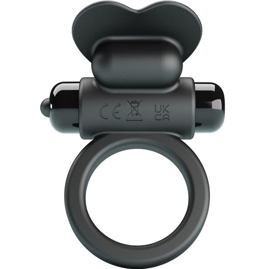 PRETTY LOVE - DEBONAIRE VIBRERENDE PENISRING MET CLITORISSTIMULATOR 10 TRILLINGEN ZWART