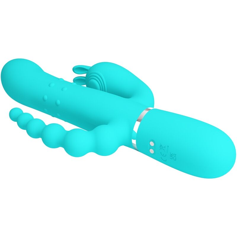 PRETTY LOVE - CAMMY 4-IN-1 MULTIFUNCTIONELE TRIPPLE RABBIT VIBRATOR BLAUW