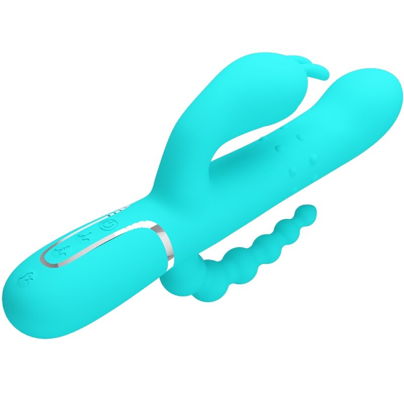 PRETTY LOVE - CAMMY 4-IN-1 MULTIFUNCTIONELE TRIPPLE RABBIT VIBRATOR BLAUW