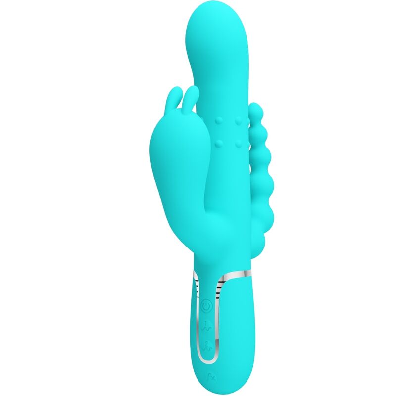 PRETTY LOVE - CAMMY 4-IN-1 MULTIFUNCTIONELE TRIPPLE RABBIT VIBRATOR BLAUW