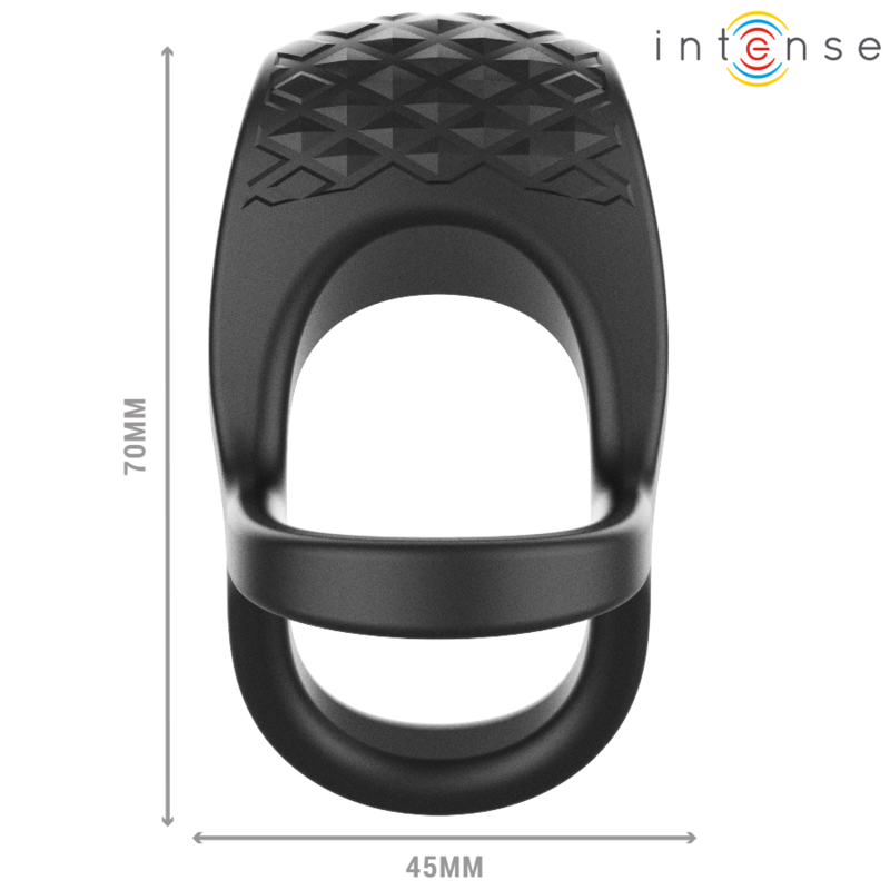 INTENSE - ALEX VIBRATOR DUBBELE PENISRING 10 TRILLINGEN ZWART