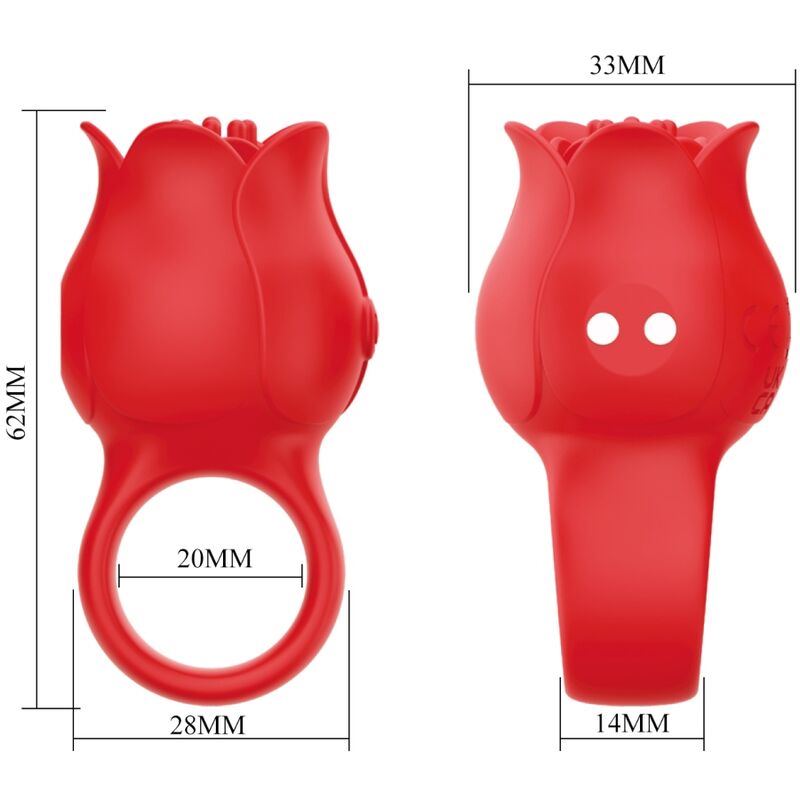 PRETTY LOVE - JAE ROOSVORMIGE VINGERVIBRATOR 10 TRILLINGEN ROOD
