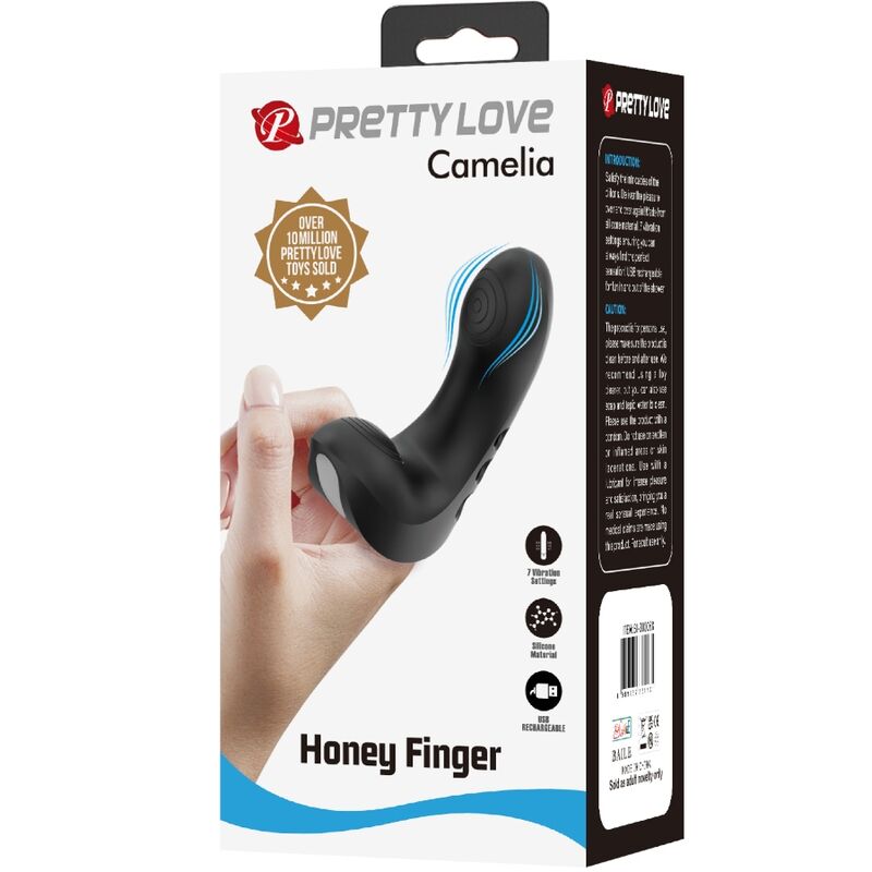 PRETTY LOVE - CAMELIA VINGERVIBRATOR 7 TRILLINGEN ZWART