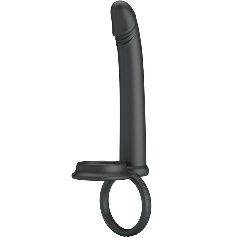 PRETTY LOVE - DILLION DUBBELE PENETRATIE DUBBELE PIEMELRING ZWART