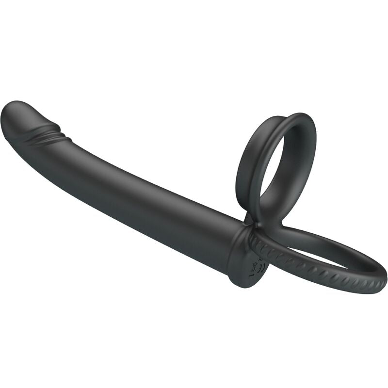 PRETTY LOVE - DILLION DUBBELE PENETRATIE DUBBELE PIEMELRING ZWART